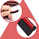BUFFER® Kırmızı Araba Oto Trim Dekorasyon Şeridi Kauçuk Elastik Kolay Kurulum 5 metre Şerit Bant 